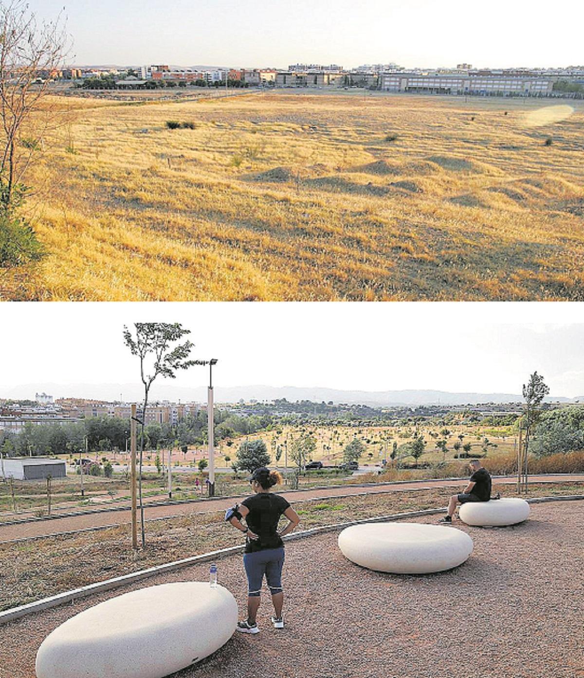 Imágenes del Parque de Levante antes y después.