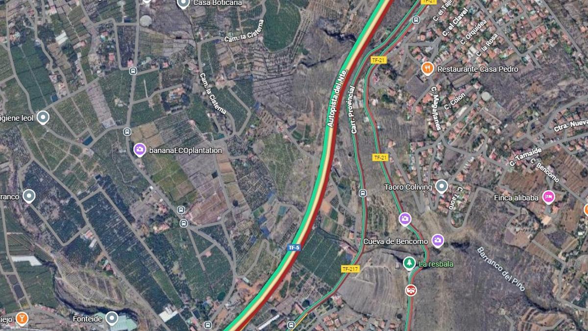Colas en la TF-5, TF-21 y TF-217