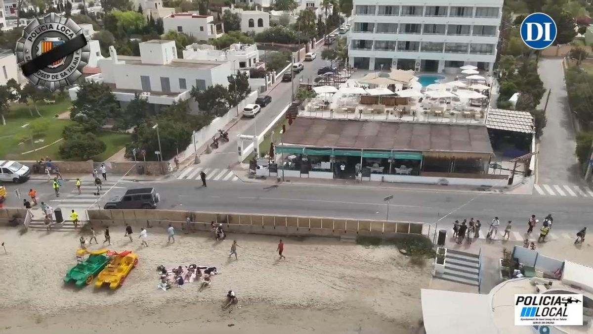 El atropello mortal de la bahía de Portmany, a vista de dron