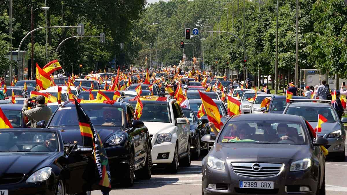 Concentración de VOX en Madrid contra la gestión del Gobierno.