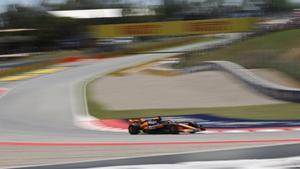 Lando Norris en acción en Barcelona