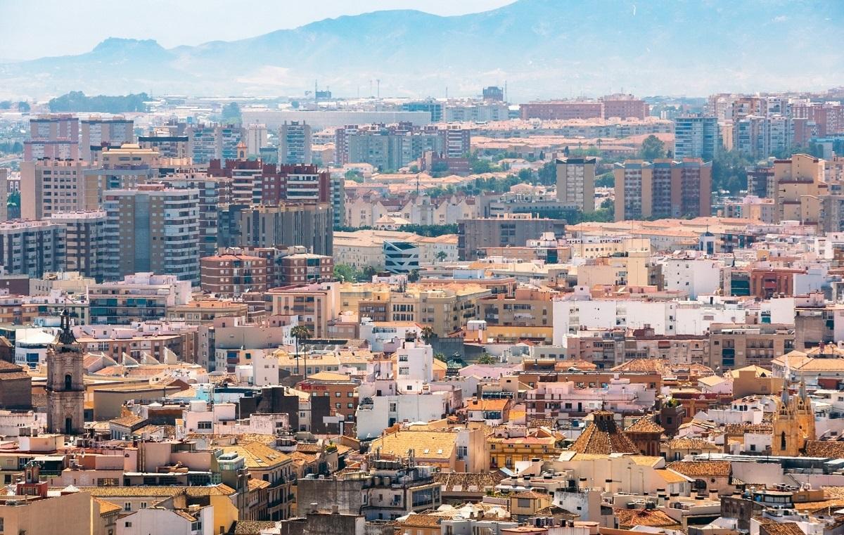Otra imagen aérea de la vivienda en Málaga.