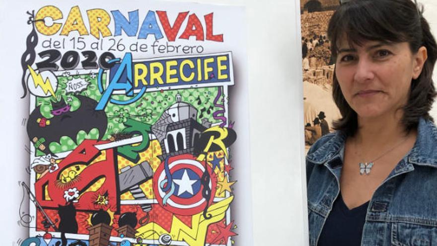 Nela Hernández, autora del cartel del Carnaval de Arrecife.