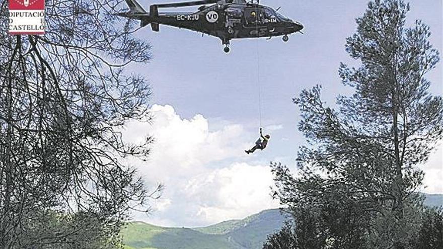 Rescate aéreo a un escalador herido en Montanejos que cayó desde 15 metros