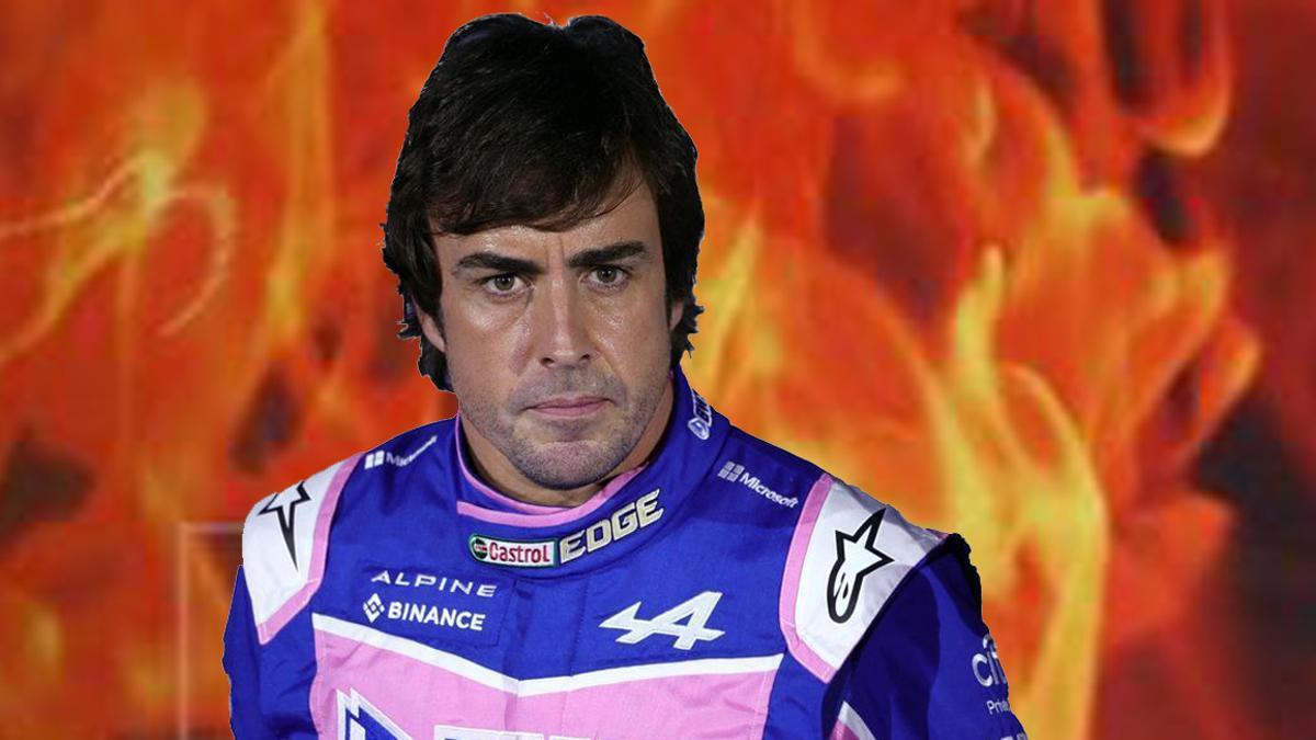 Fernando Alonso, 'en llamas'