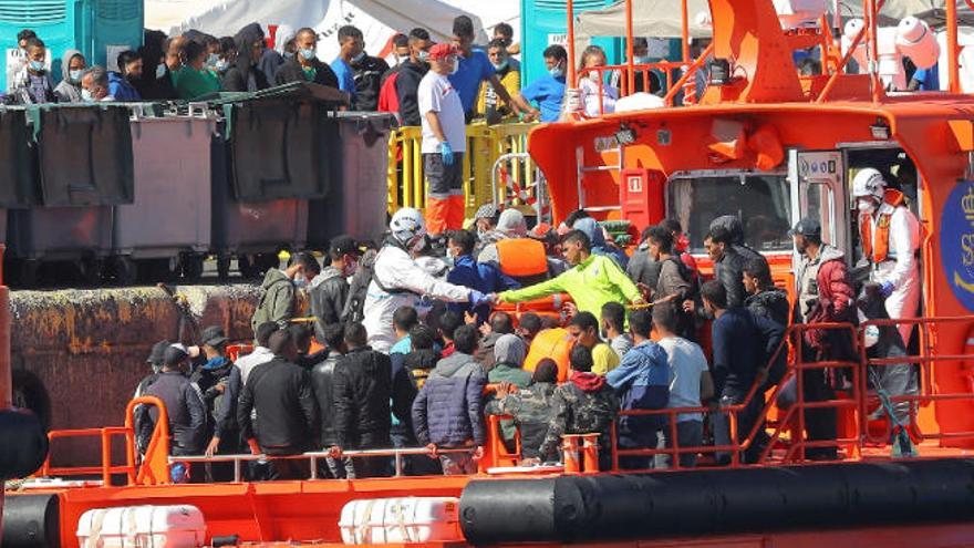 Llegada de inmigrantes este lunes a Canarias.