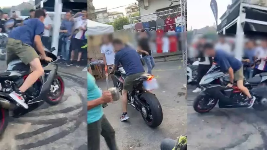 Un motorista investigado por "quemar rueda" de forma temeraria en la concentración de motos de Sanabria