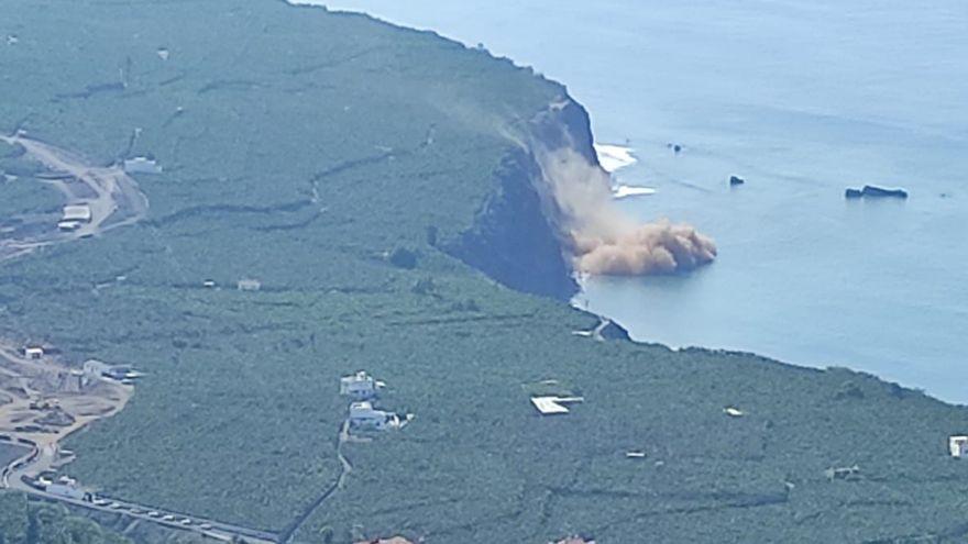 Desprendimiento en la costa de Tazacorte, en La Palma.