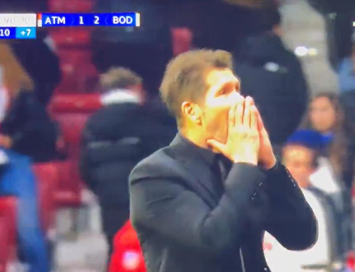 El gesto de Simeone al acabar el Atlético-Bodo.