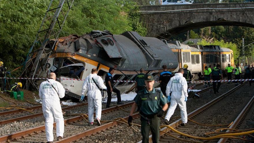 El tren descarrilado hoy en O Porriño.