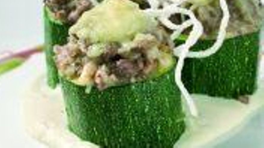 Calabacines rellenos con queso Calabacines rellenos con queso