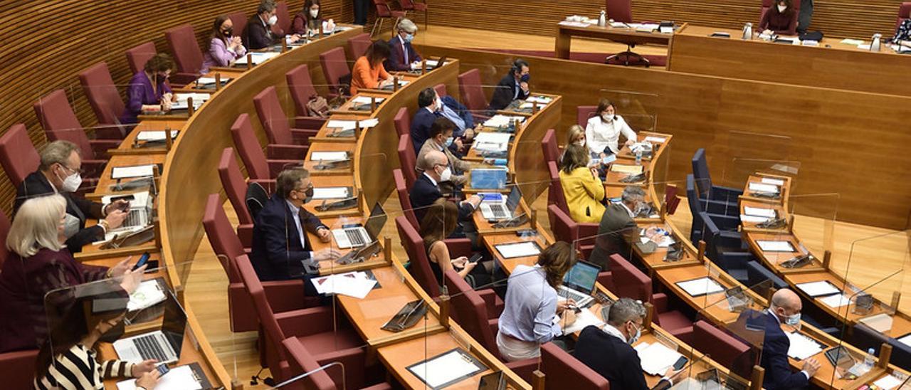 Imagen de la Cámara valenciana durante la sesión plenaria de hoy.