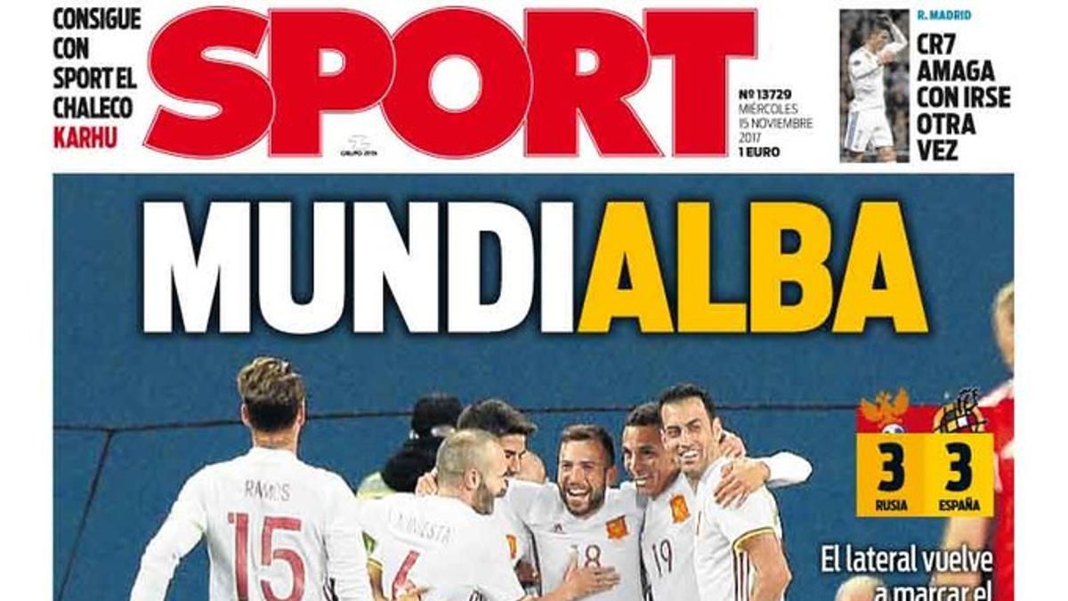 La portada de SPORT de hoy