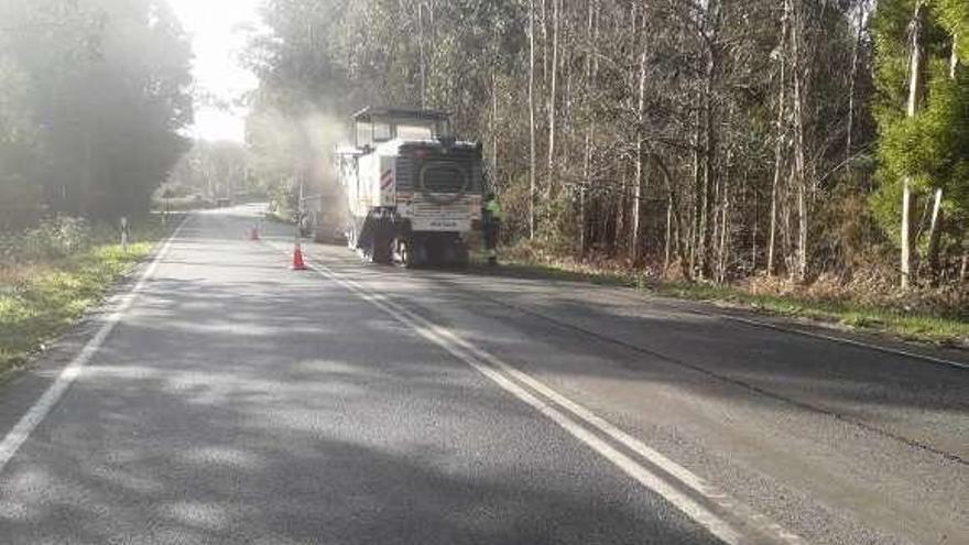 Tramo en obras en la N-640. // Fdv