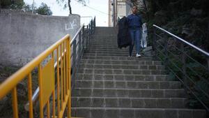 Zona donde se harán obras para instalar escaleras mecánicas en Ciutat Meridiana.