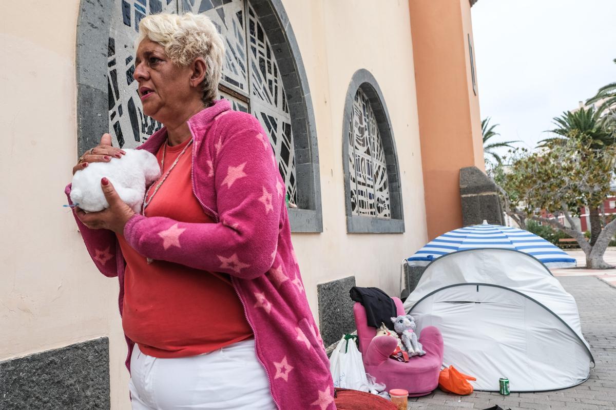 Carmen Delia Jiménez en la plaza.