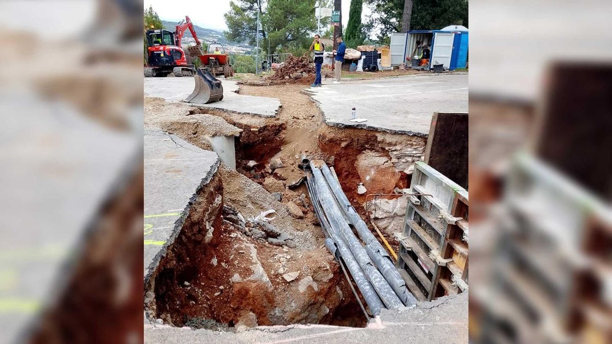 El forat que es va produir al barri de Montjuïc.