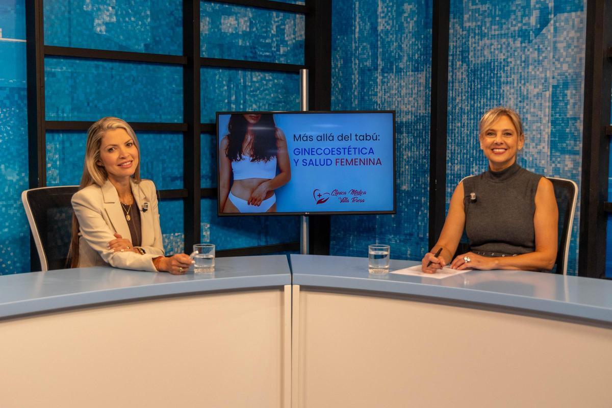 La doctora María José Gómez junto a la periodista Victoria Ferrá en un momento del encuentro celebrado en el plató de INFORMACIÓN TV.