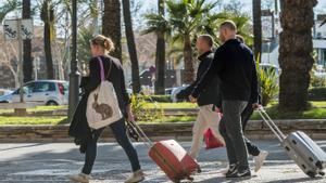  Turistas en el centro de Palma de Mallorca