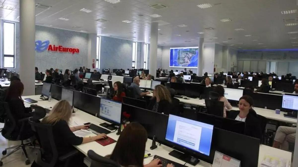 Sala de la sede de Air Europa en el edificio de Globalia en Llucmajor, en una imagen de archivo.