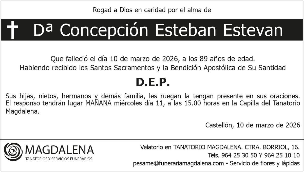 Dª Concepción Esteban Estevan
