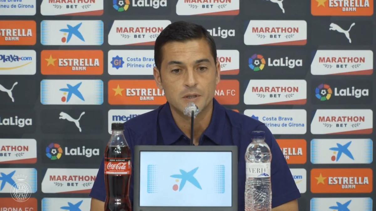 Francisco Rodríguez, durant la roda de premsa prèvia al partit contra l&#039;Elx