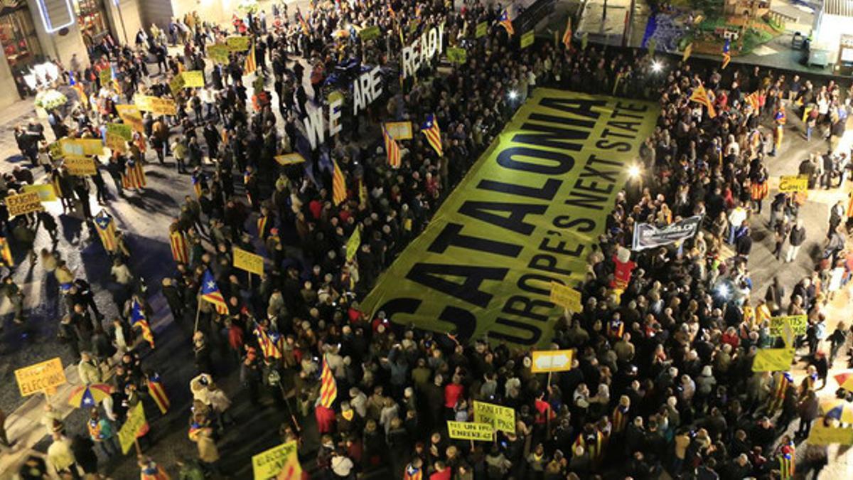 Manifestación de ANC en la plaza Sant Jaume