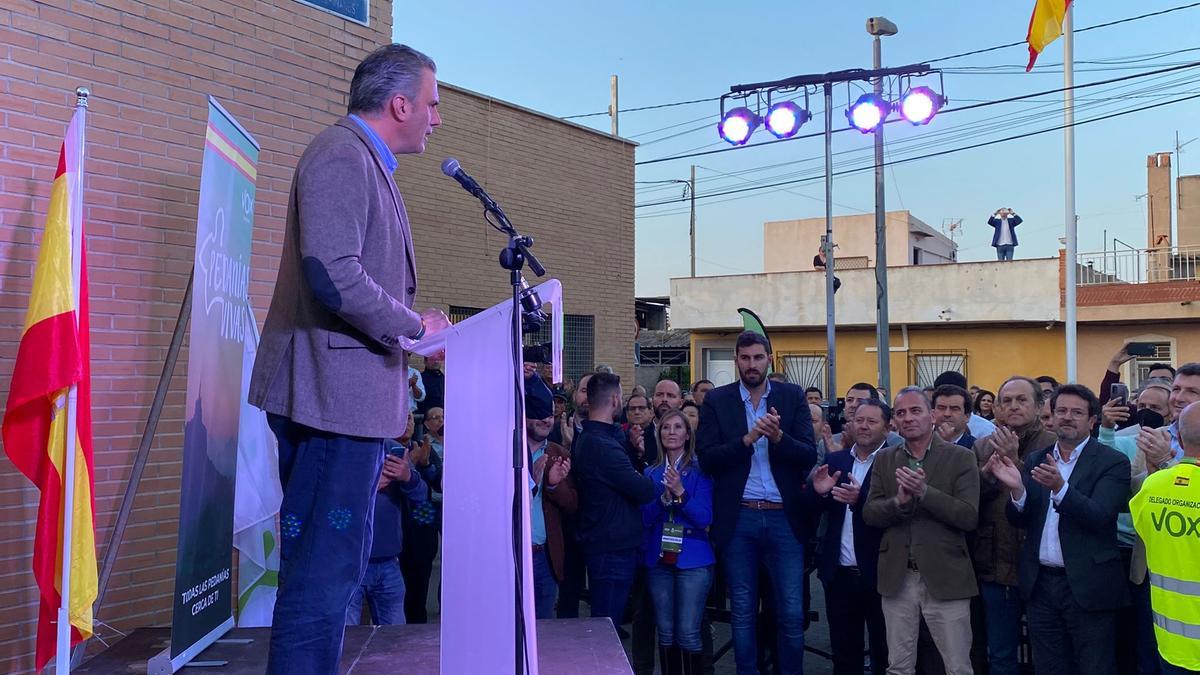 El secretario general de Vox, Javier Ortega Smith, anoche en Era Alta