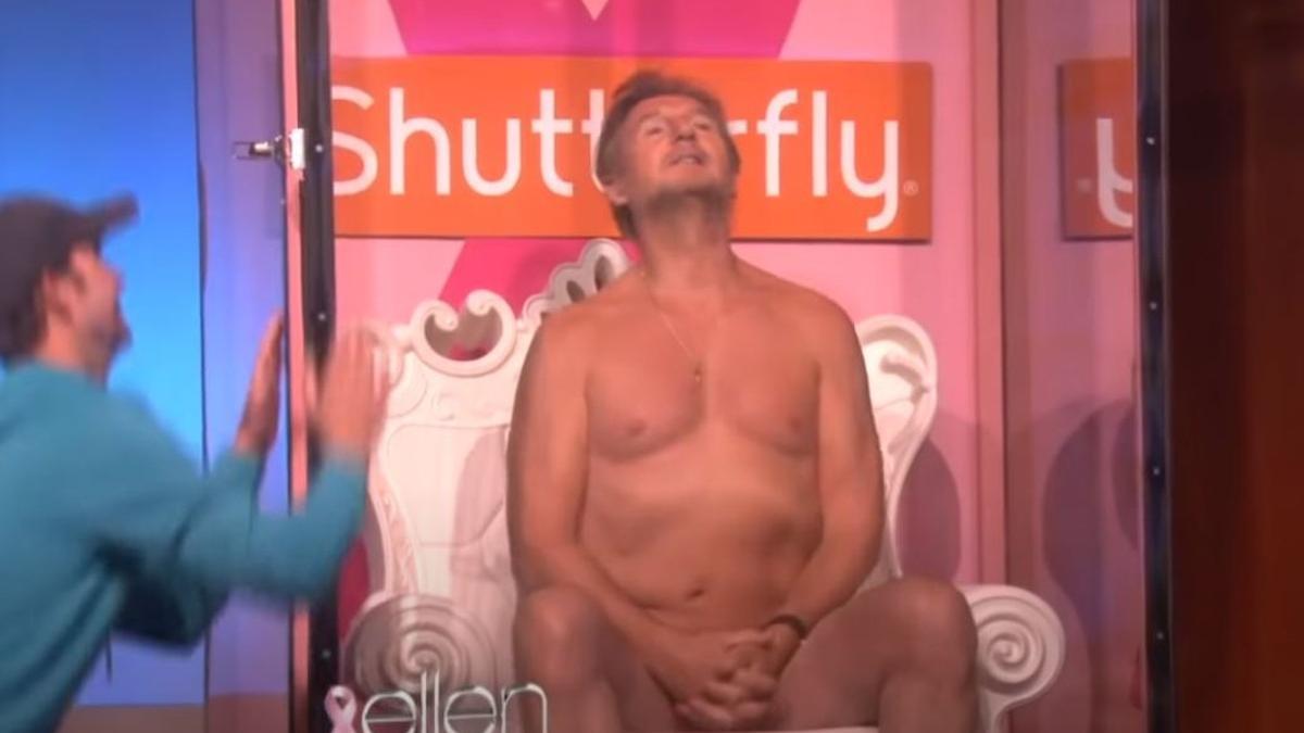 Liam Neeson desnudo en el show de Ellen Degeneres por una buena causa