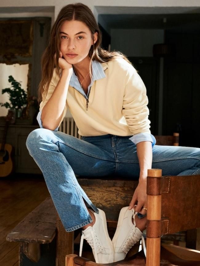 La modelo Grace Elizabeth en la nueva campaña de otoño de Mango