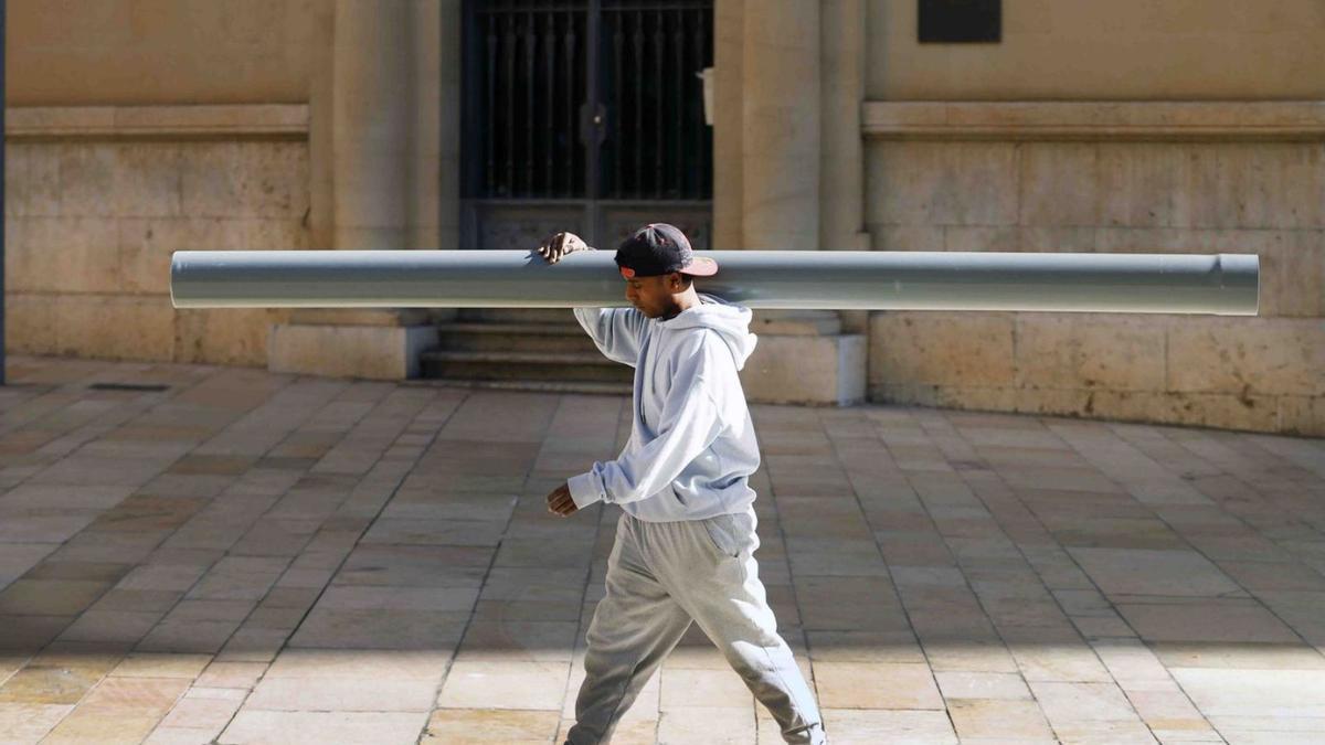Un trabajador de la construcción en Málaga.