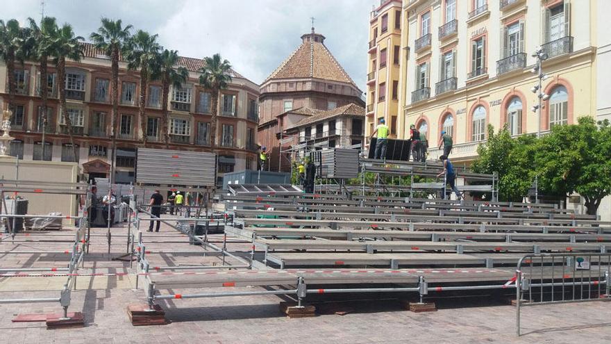 La estructura de la tribuna estará terminada en dos semanas.