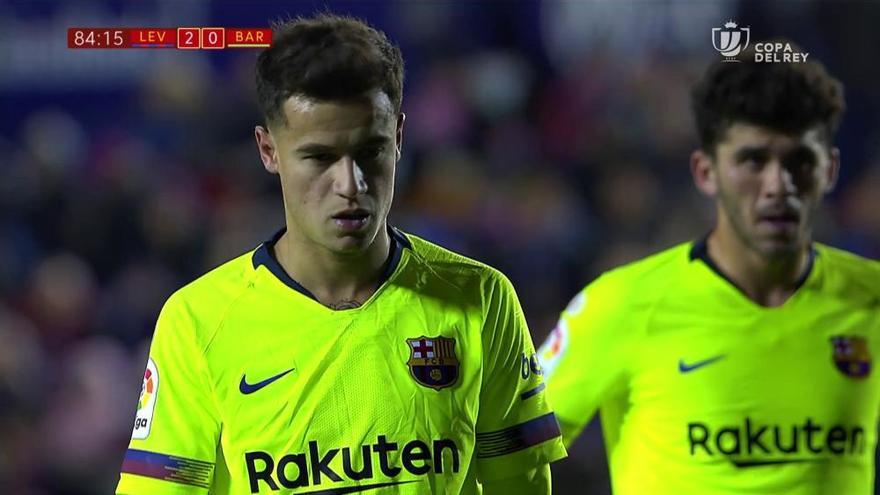 Copa del Rey: el gol de Coutinho en el Levante - Barcelona (2-1)