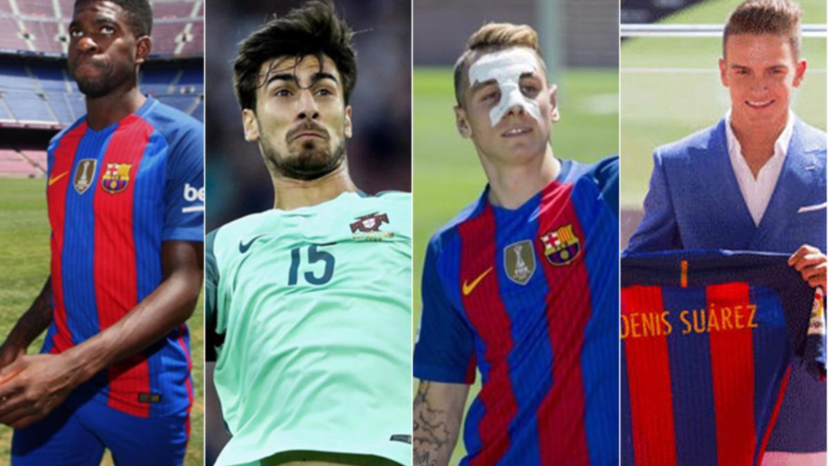 Umtiti, André Gomes, Digne y Denis Suárez, cuatro refuerzos de la misma cosecha