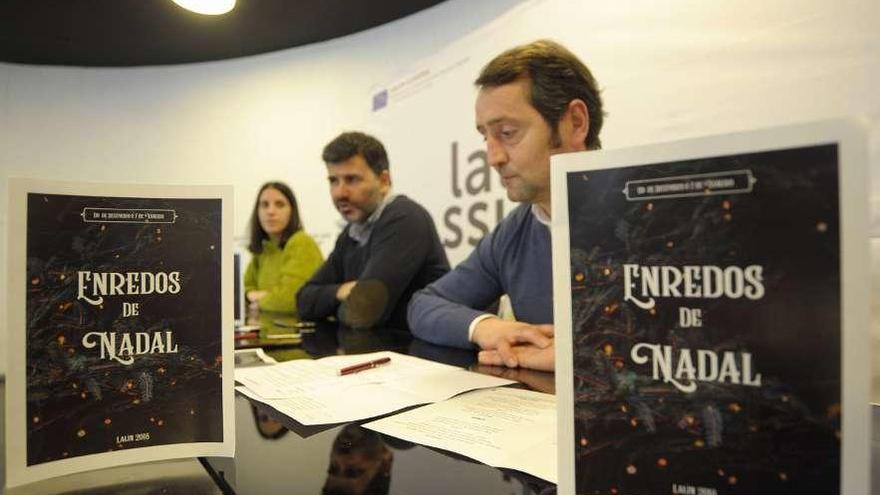 Peña, Casares y Fernández, ayer, durante la presentación de los eventos. // Bernabé/Javier Lalín