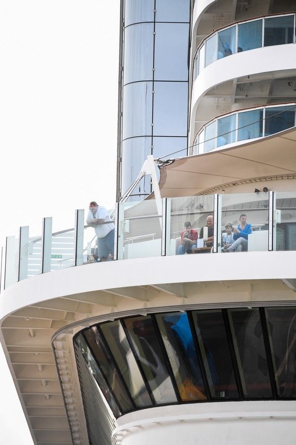 Cruceristas en el muelle Santa Catalina