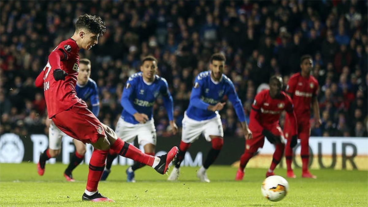 Havertz puso el primer tanto del Leverkusen ante el Rangers