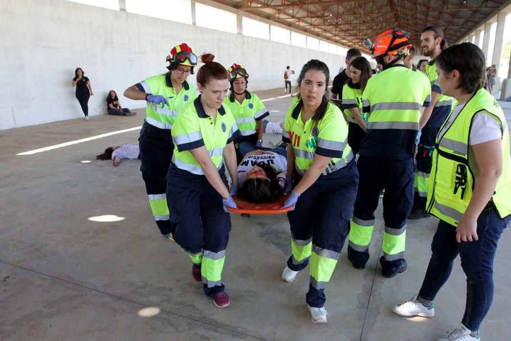 Simulacro de atropello múltiple en el campus de Cartagena de la UCAM