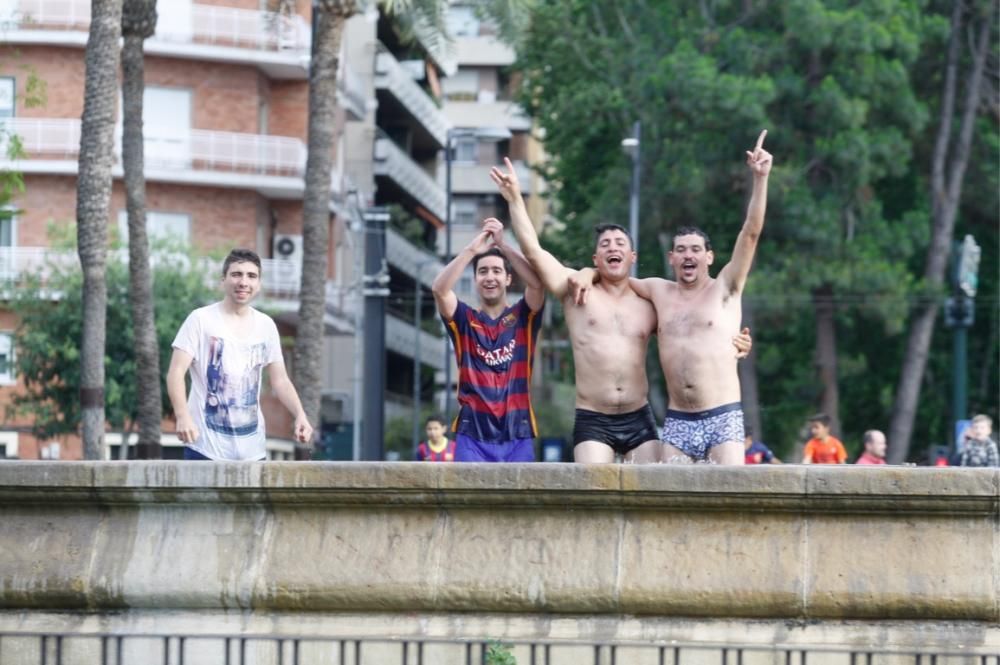 Celebración del título de Liga del Barcelona en Murcia