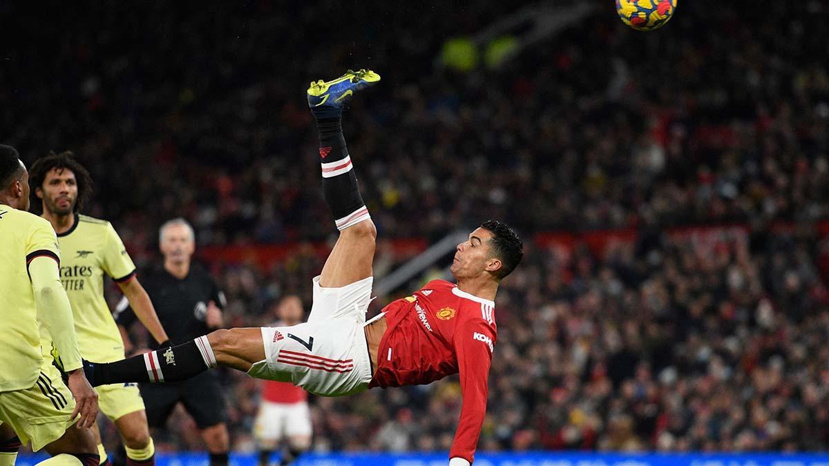 Cristiano Rolando durante el partido del Manchester United contra el Arsenal