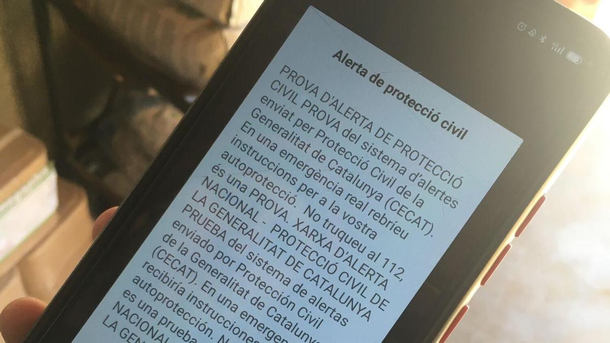Imagen de archivo de una prueba de alerta de Protecció Civil en Catalunya.
