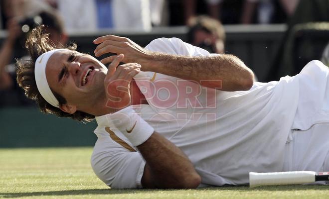 Federer celebrando el título del 2007