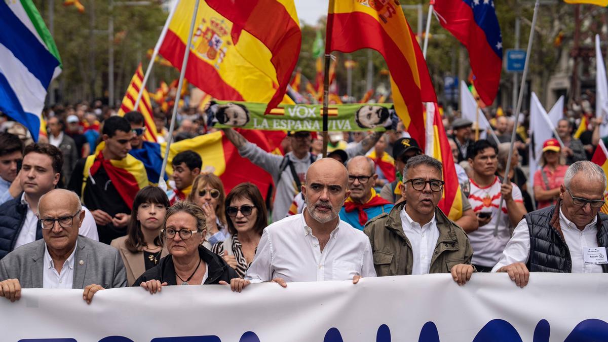 Manifestación por el 12-O, Día de la Hispanidad, en Barcelona