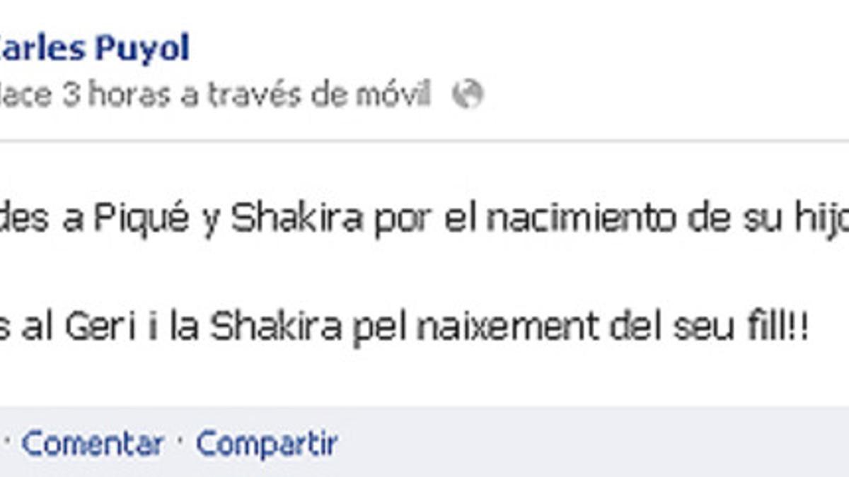 Carles Puyol ha felicitado a Gerad Piqué a través de Facebook.