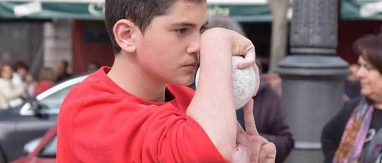 Pablo Fernández, primer clasificado en las tiradas de uno de los circuitos infantiles.