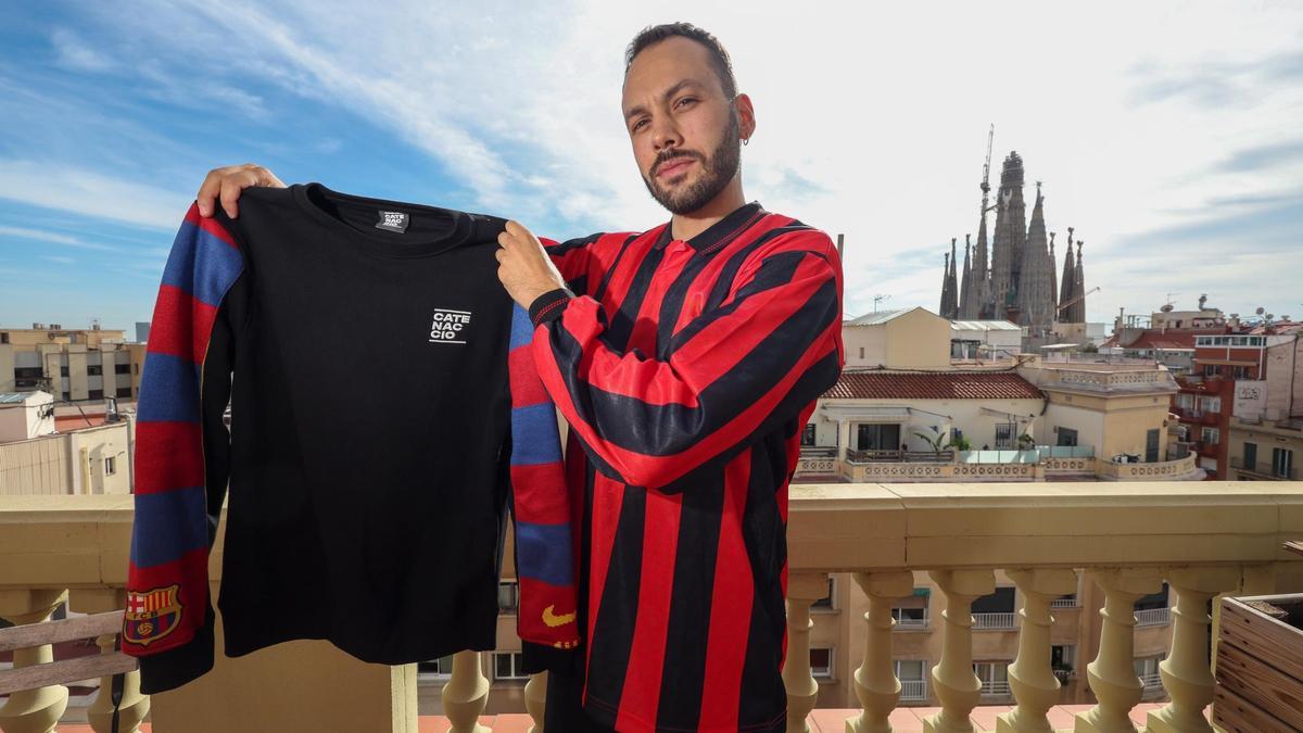 Cesare Tamagno, fundador de Catenaccio, con una sudadera única del FC Barcelona