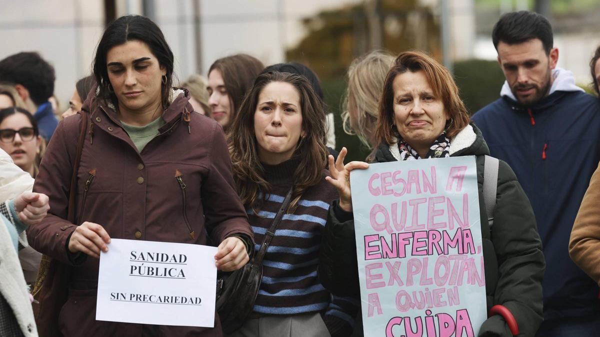 VIDEO: Protesta trabajadores hospital San agustin Avilés