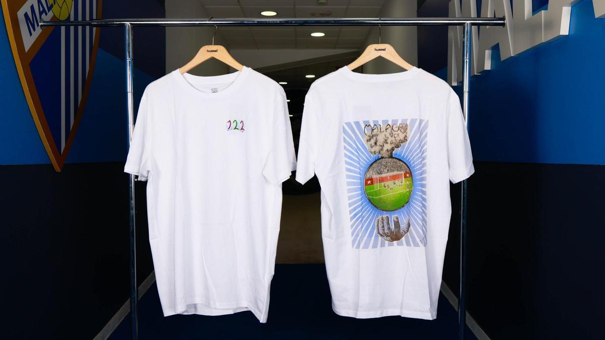 El Málaga CF vende una camiseta homenaje del gol del ascenso.