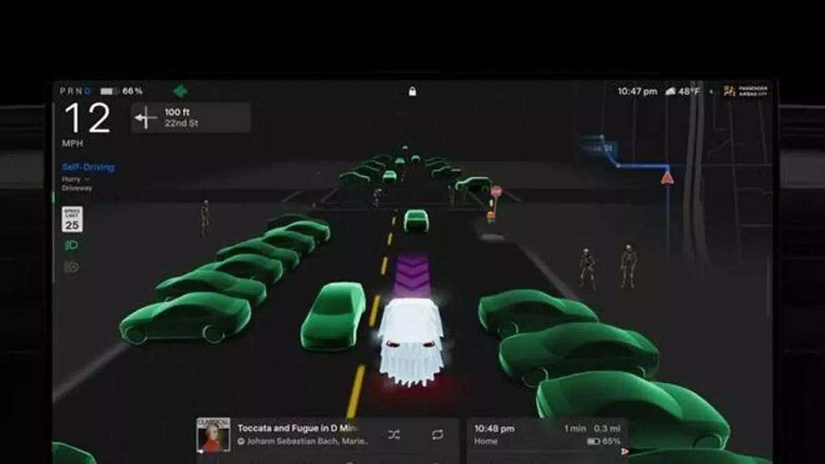 Tesla transforma sus coches en fantasmas y a los peatones en esqueletos con su nueva actualización de Halloween