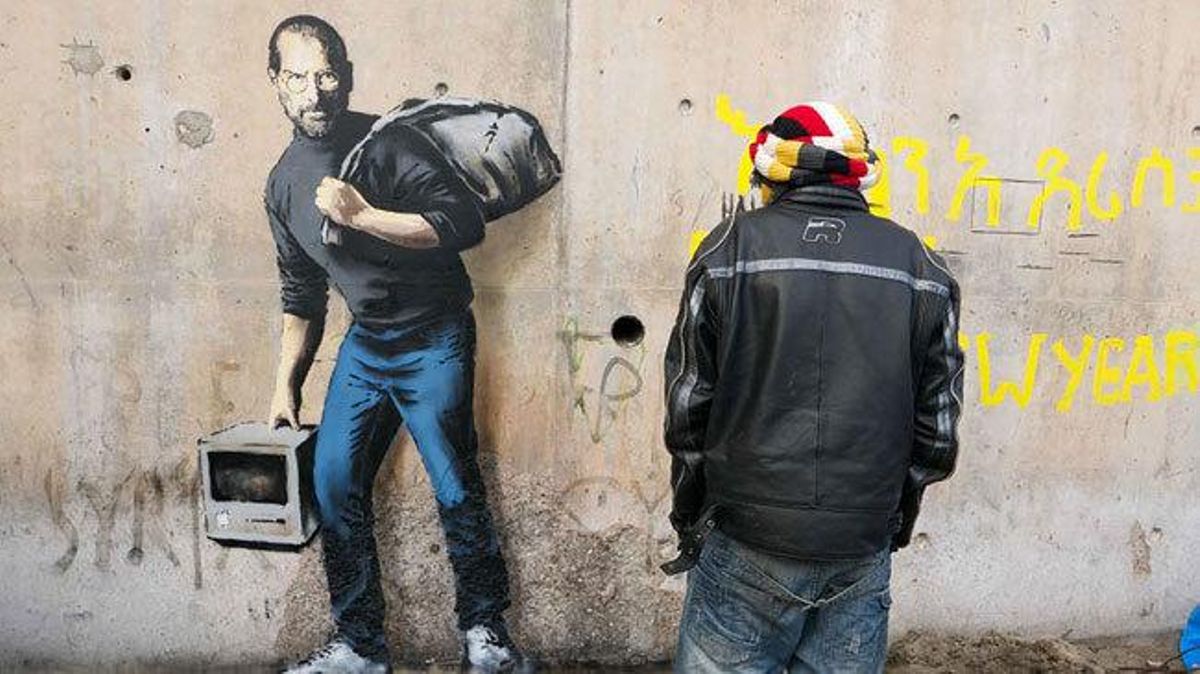 Banksy retrata a Steve Jobs como un refugiado sirio